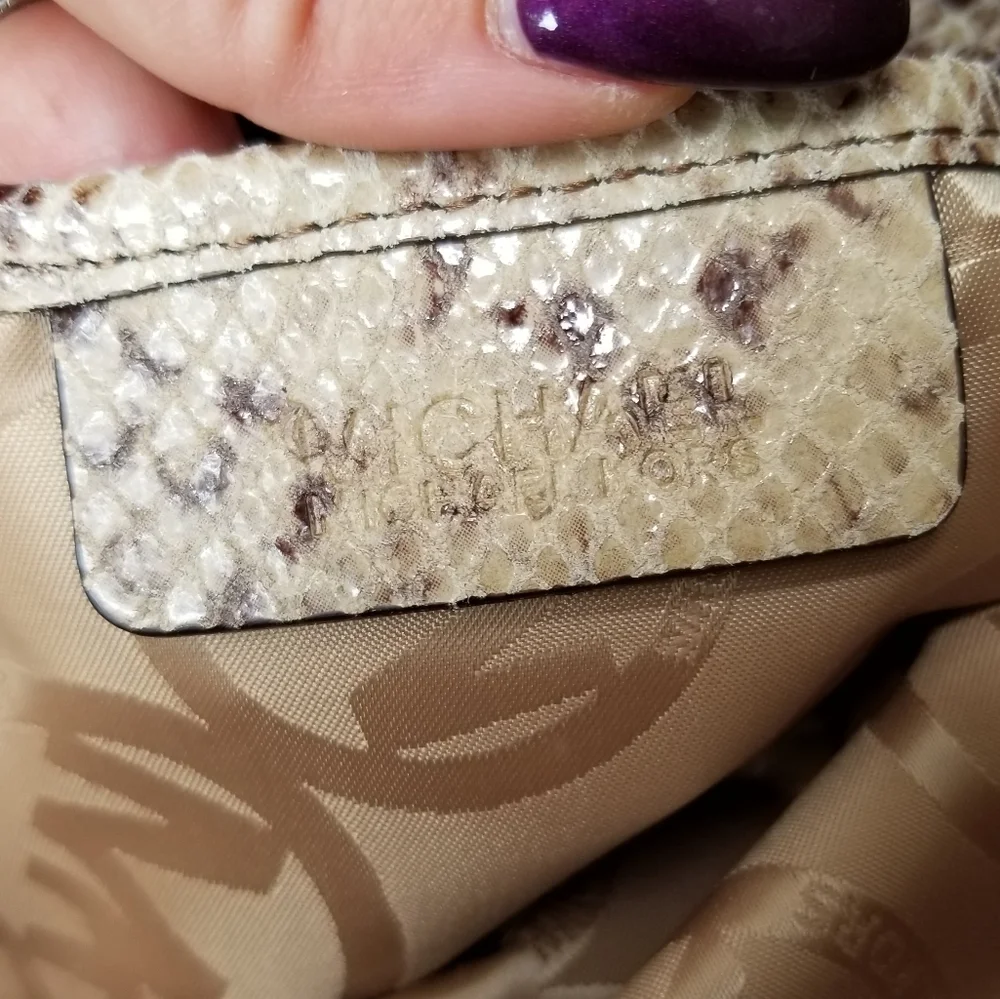 NWT Michael Kors Beverly Large Python Satchel
